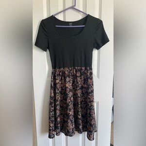 SHEIN Black Floral Midi Dress